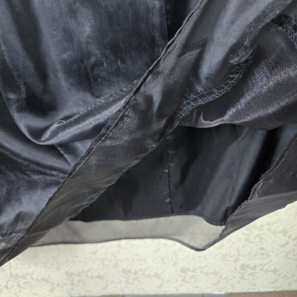 VTG Apostrophe Chiffon Satin Maxi Skirt 12 Black Union Made Label Party Formal - Picture 4 of 12